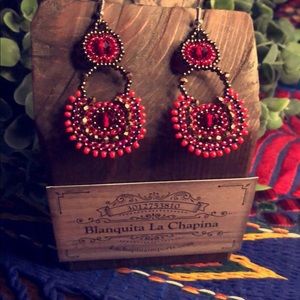 Handmade beaded earrings from Guatemala.